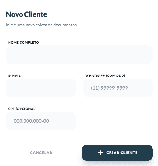 Novo cliente